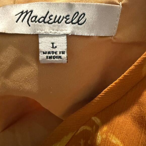 Madewell Mustard Floral Ruffle Peplum Blouse - Picture 7 of 10